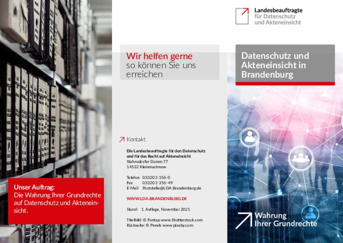 Bild vergrößern (Bild: Datenschutz und Akteneinsicht in Brandenburg (barrierefrei))