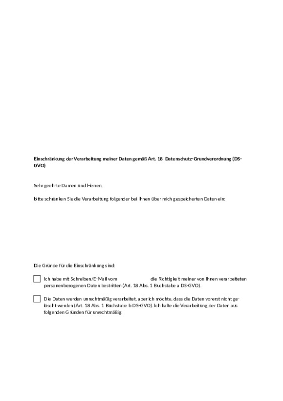 Bild vergrößern (Bild: Einschränkung der Verarbeitung meiner Daten (barrierefrei))