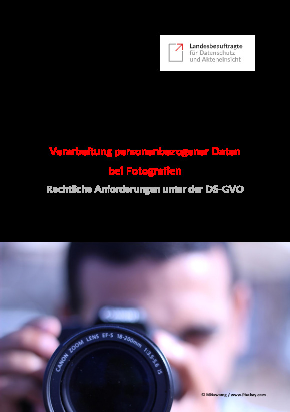 Bild vergrößern (Bild: Verarbeitung personenbezogener Daten bei Fotografien nach der DS-GVO)
