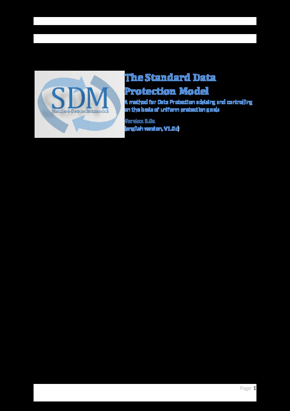 Bild vergrößern (Bild: The Standard Data Protection Model Version 3.0a (english version, V1.0c, 24. November 2022))
